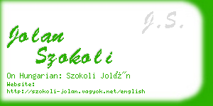 jolan szokoli business card